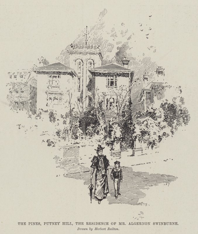 Les Pins, Putney Hill, la résidence de M. Algernon Swinburne - Herbert Railton