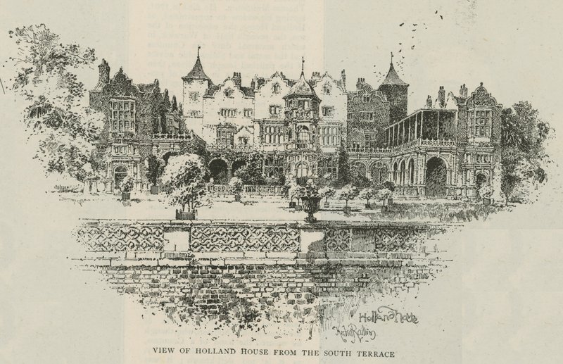 Vue de Holland House depuis la terrasse sud - Herbert Railton