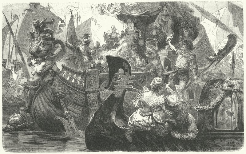 Catherine Cornaro partant de Venise pour devenir reine de Chypre, 1472 - Hermann Vogel