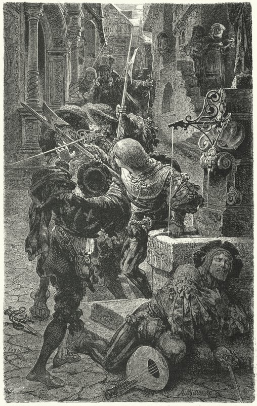 Affrontement entre étudiants et lansquenets à Erfurt, 1510 - Hermann Vogel