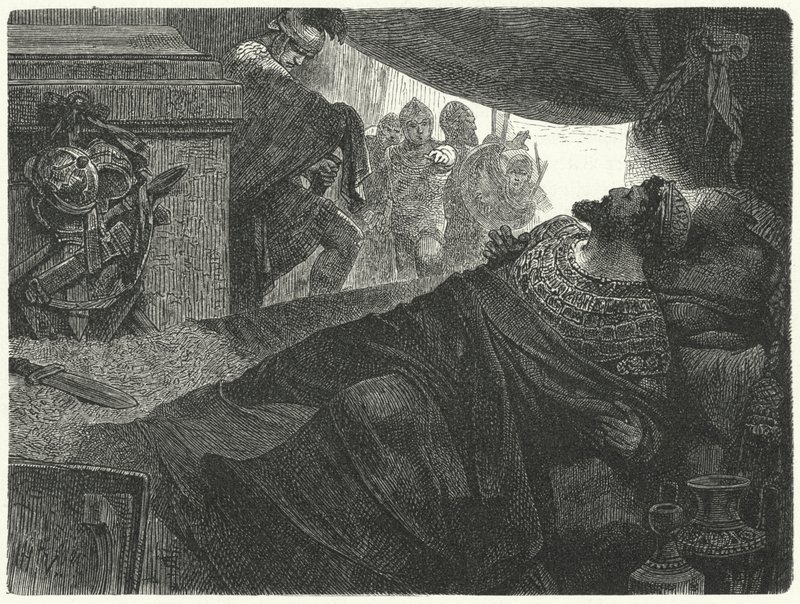 Mithridate VI du Pont tente de se suicider en prenant du poison, 63 av. J.-C. - Hermann Vogel