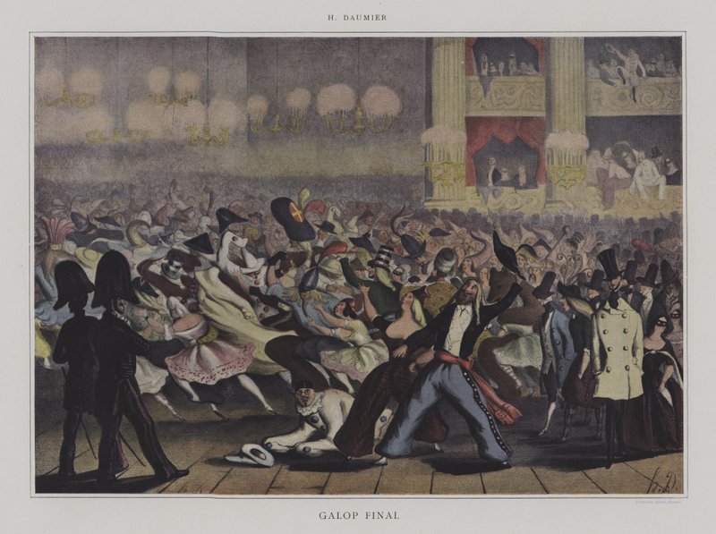Galop Final (lithographie en couleur) - Honore (after) Daumier