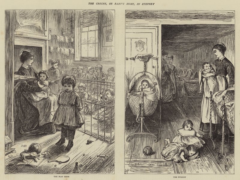 La crèche, ou maison des bébés, à Stepney - Howard Pyle