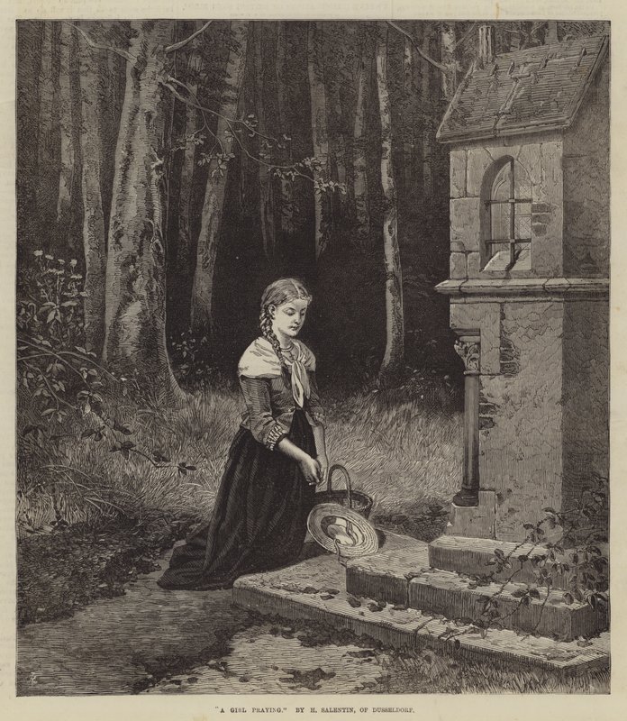 Une fille priant - Hubert Salentin