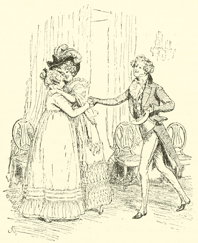 Mme Bennet accueille Lydia et son mari - Hugh Thomson
