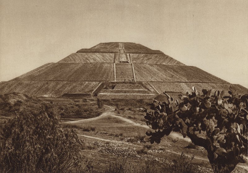 Mexique : San Juan Teotihuacan, façade ouest (photo n/b) - Hugo Brehme