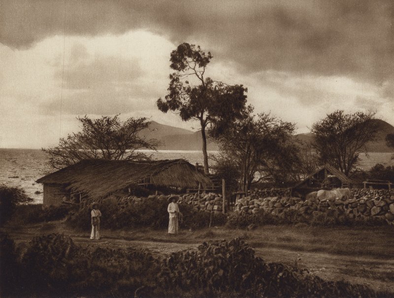 Mexique : Vue sur le lac Chapala (photo n/b) - Hugo Brehme