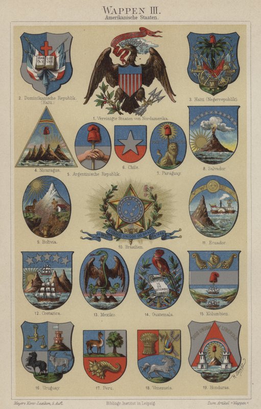 Armoiries des pays des Amériques - Hugo Gerard (after) Strohl