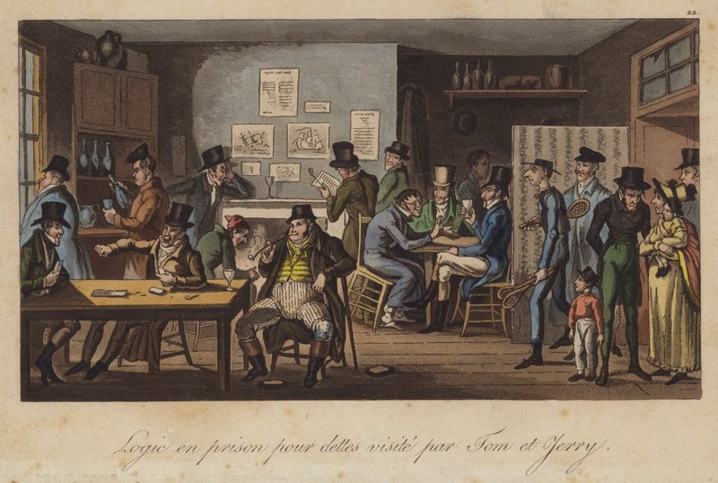 Logique dans la prison des débiteurs, visitée par Tom et Jerry - Isaac Robert Cruikshank