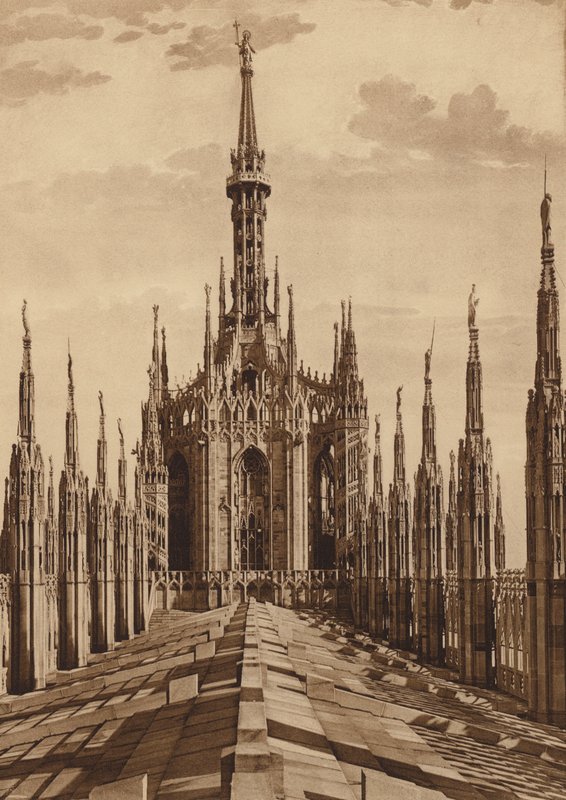 Cathédrale de Milan : Flèche principale (photo n/b) - Italian Photographer