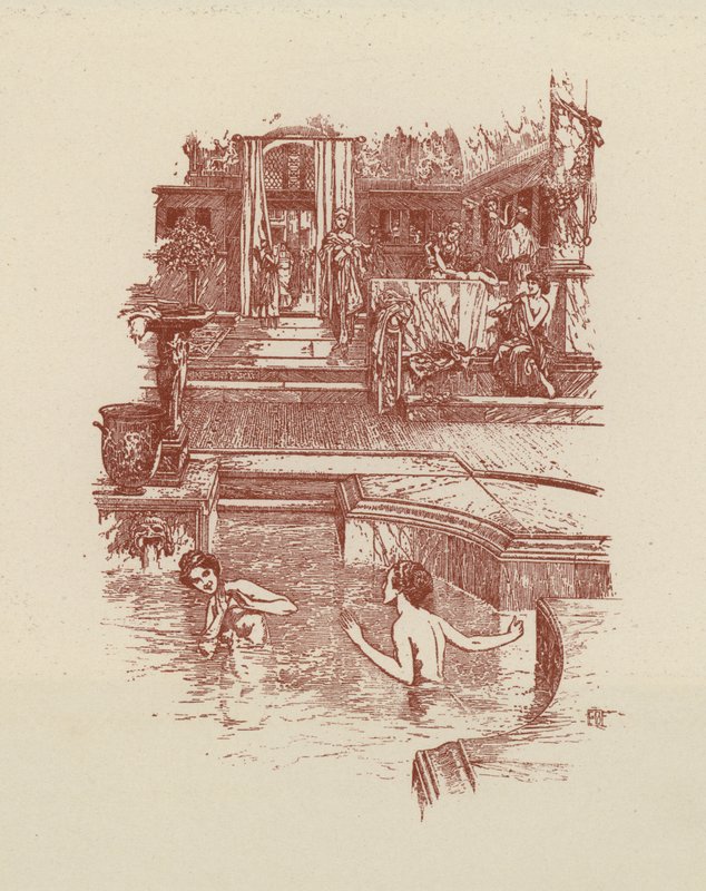 Bain romain (lithographie) - Italian School