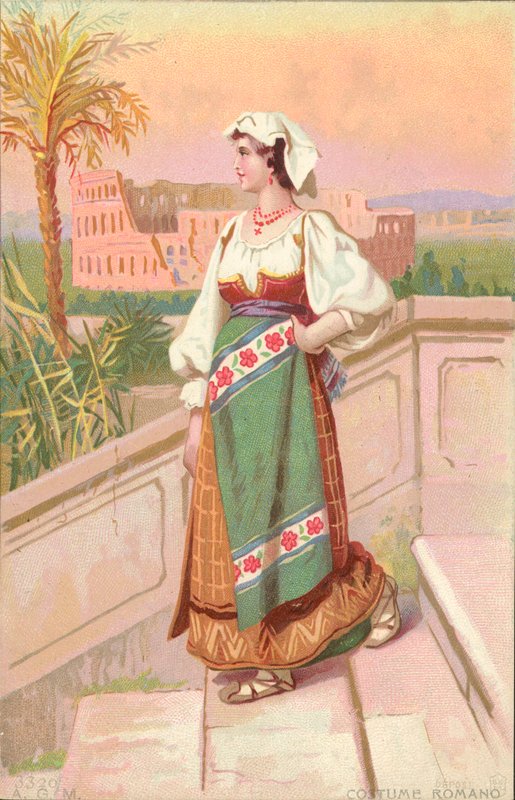 Costume romain (chromolitho) - Italian School