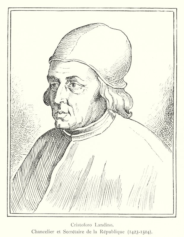 Cristoforo Landino, Chancelier et Secrétaire de la République - Italian School