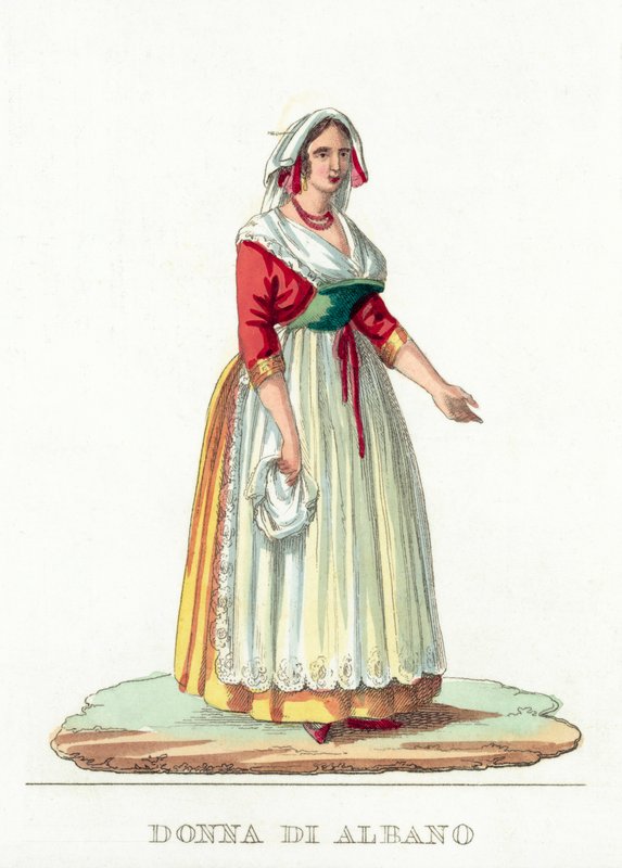 Donna Di Albano (gravure en couleur) - Italian School
