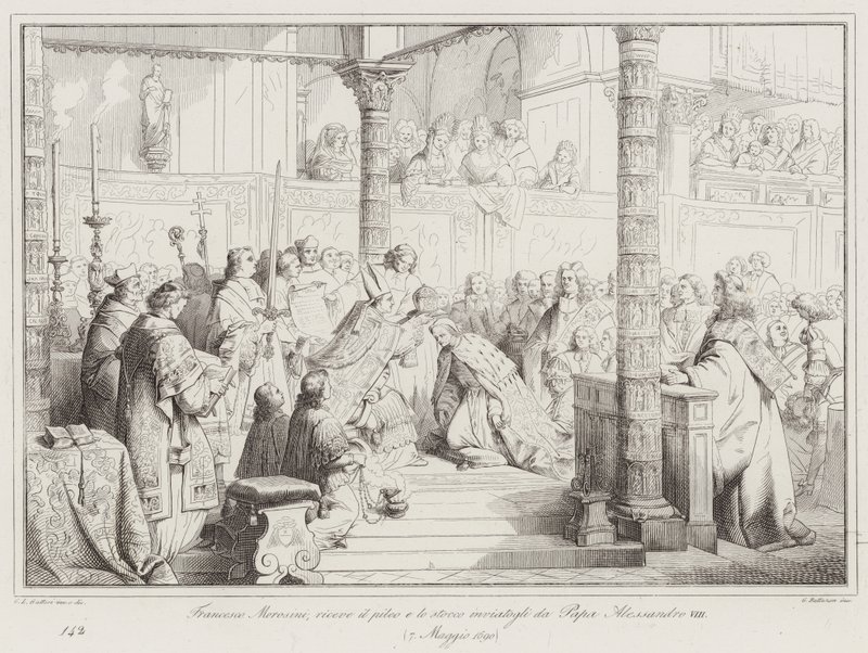 Francesco Morosini, Reçoit le Pileus et l