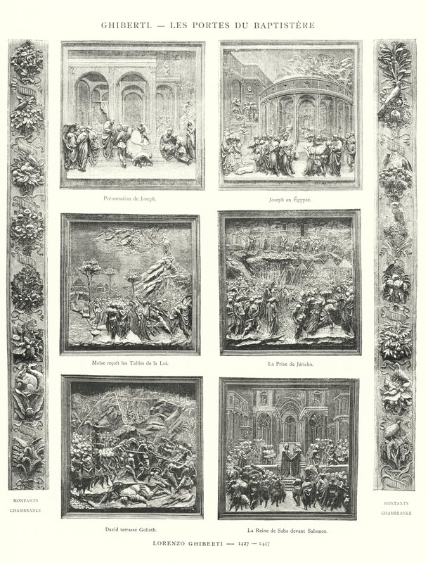 Les Portes du Baptistere, Lorenzo Ghiberti - Italian School