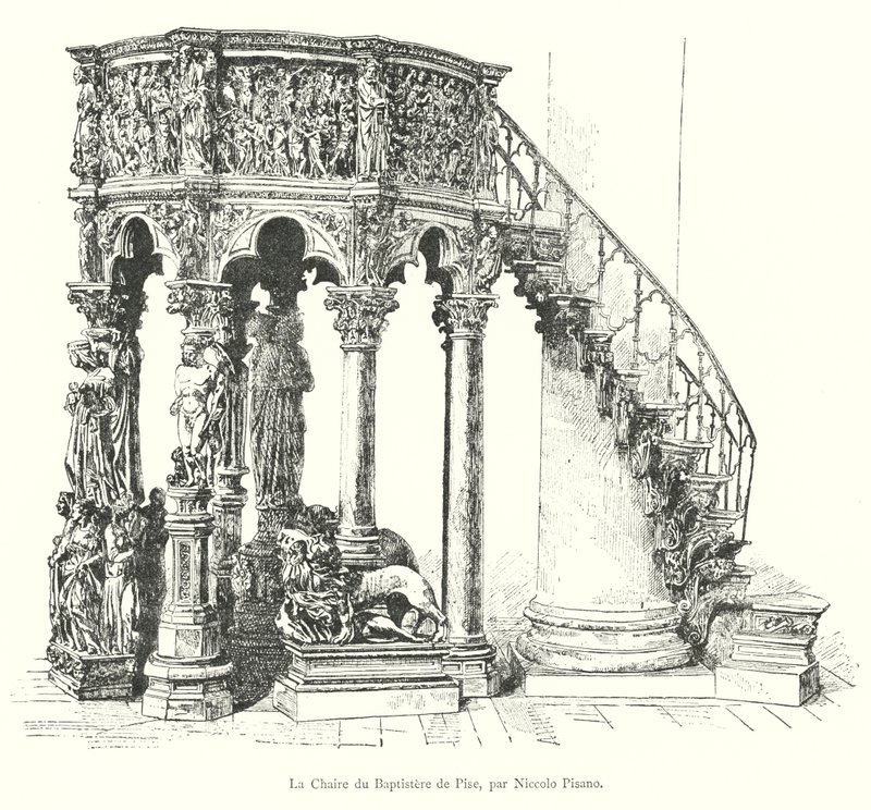 La Chaire du baptistère de Pise, par Niccolo Pisano - Italian School