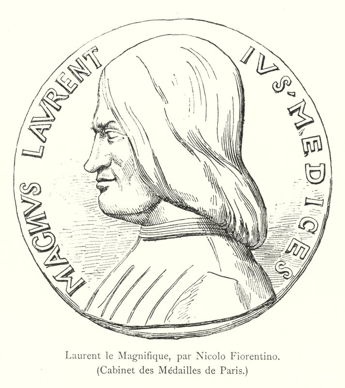 Laurent le Magnifique, par Nicolo Fiorentino, Cabinet des Médailles de Paris (gravure) - Italian School