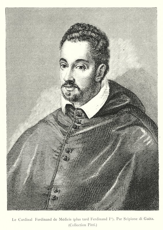 Le Cardinal Ferdinand de Médicis, plus tard Ferdinand Ier, Par Scipione di Gaeta, Collection Pitti (gravure) - Italian School