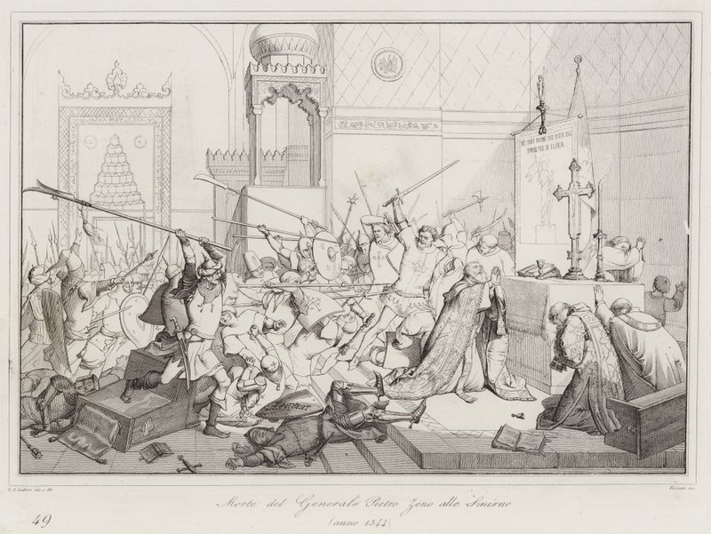 Mort du Général Pietro Zeno à Smyrne - Italian School
