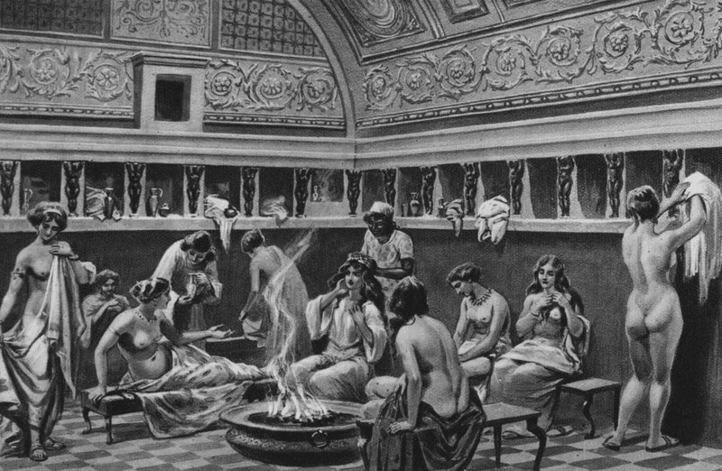 Pompei: Intérieur des Bains du Forum - Italian School