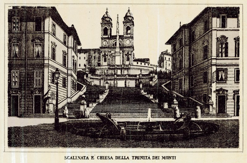 Rome: Escalier et église de la Trinité des Monts - Italian School