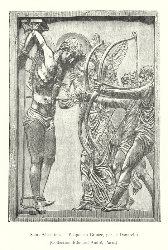 Saint Sébastien, Plaque en Bronze, Collection Edouard André, Paris - Italian School