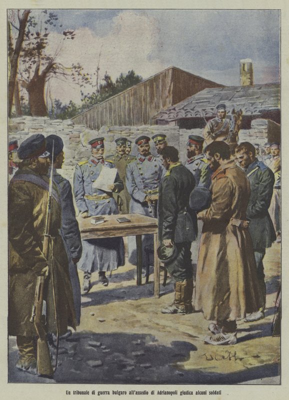 Soldats jugés par un tribunal militaire bulgare lors du siège d