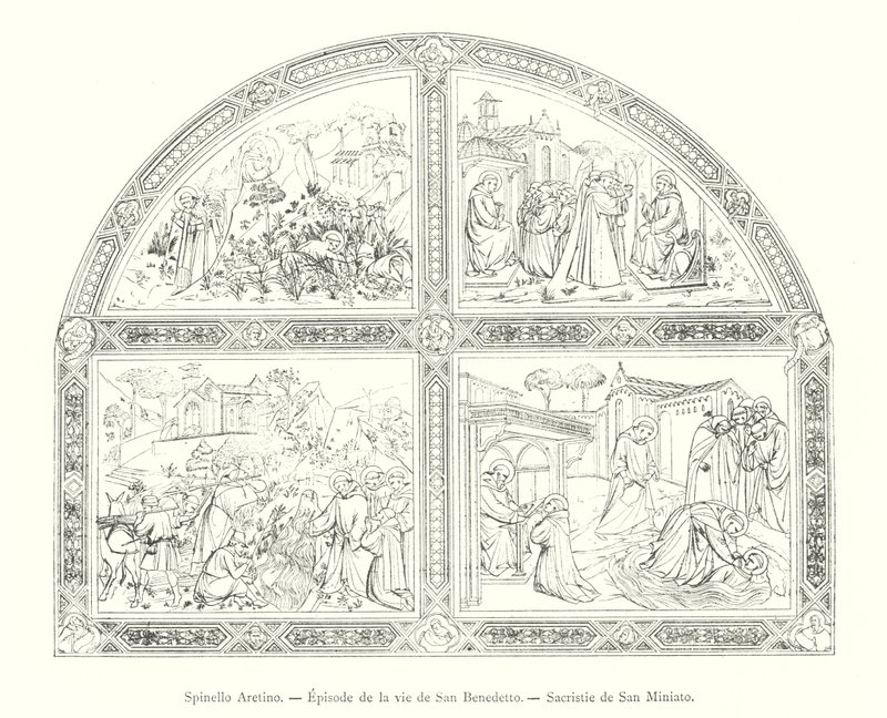 Spinello Aretino, Épisode de la vie de San Benedetto, Sacristie de San Miniato - Italian School