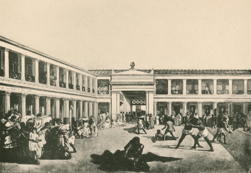 Les thermes Stabiens - Le lieu de lutte comme il était - Italian School