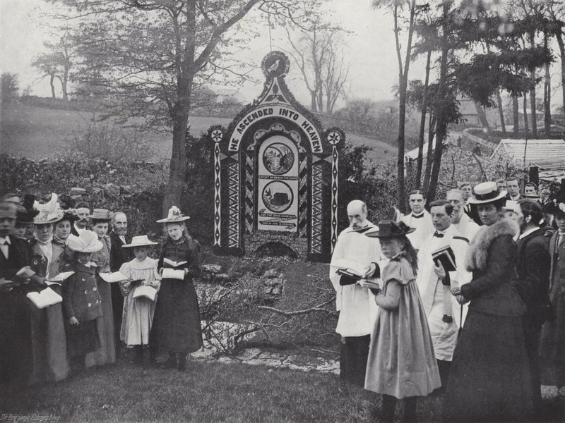 Décoration de puits à Tissington, lecture des Psaumes au puits du cercueil - J. Benjamin Stone