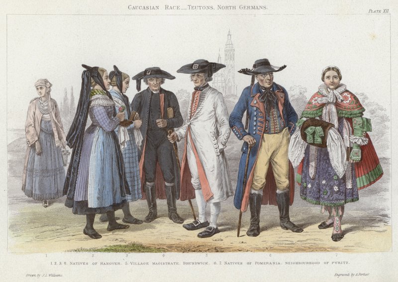 Race caucasienne, Teutons, Allemands du Nord - J.L. (after) Williams