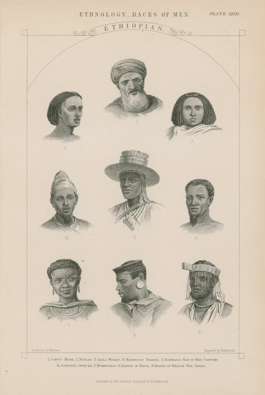 Neuf visages de personnes éthiopiennes - J.L. Williams