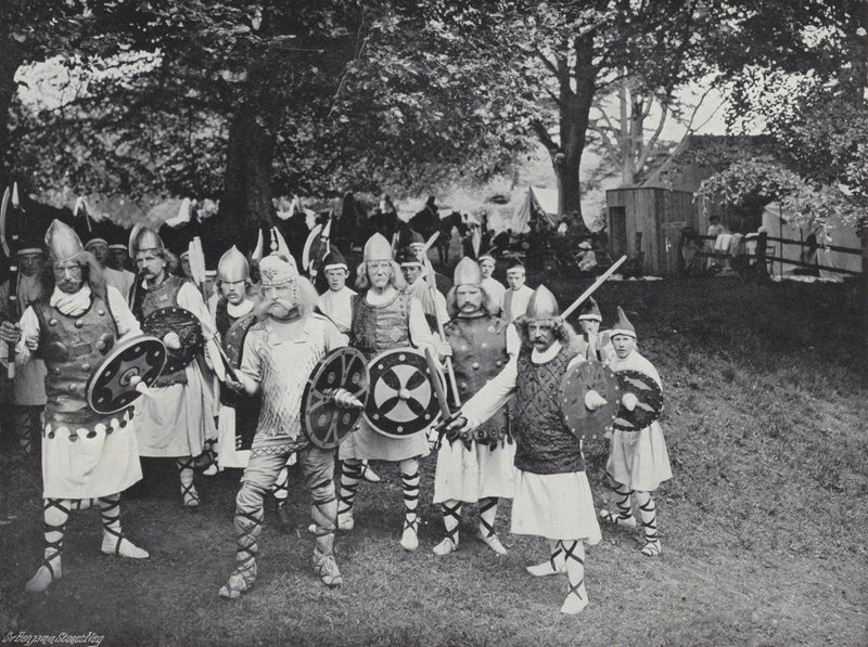 Le pageant de Sherborne, attaque des Danois - J. Benjamin Stone