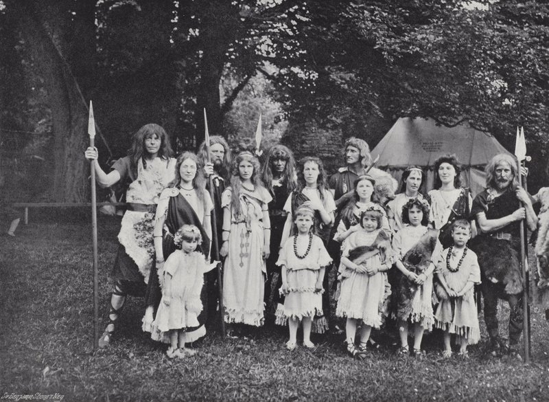 Le pageant de Sherborne, un chef anglais, des tribus et des familles - J. Benjamin Stone