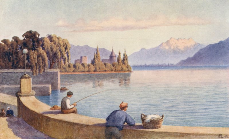 Les Dents du Midi et La Tour de "Entre deux Villes" - J. Hardwicke Lewis