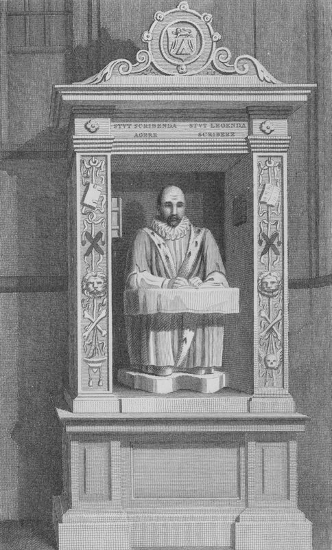 Monument de Stow, St Andrew Undershaft, Leadenhall Street, Londres (gravure) - John Preston Neale