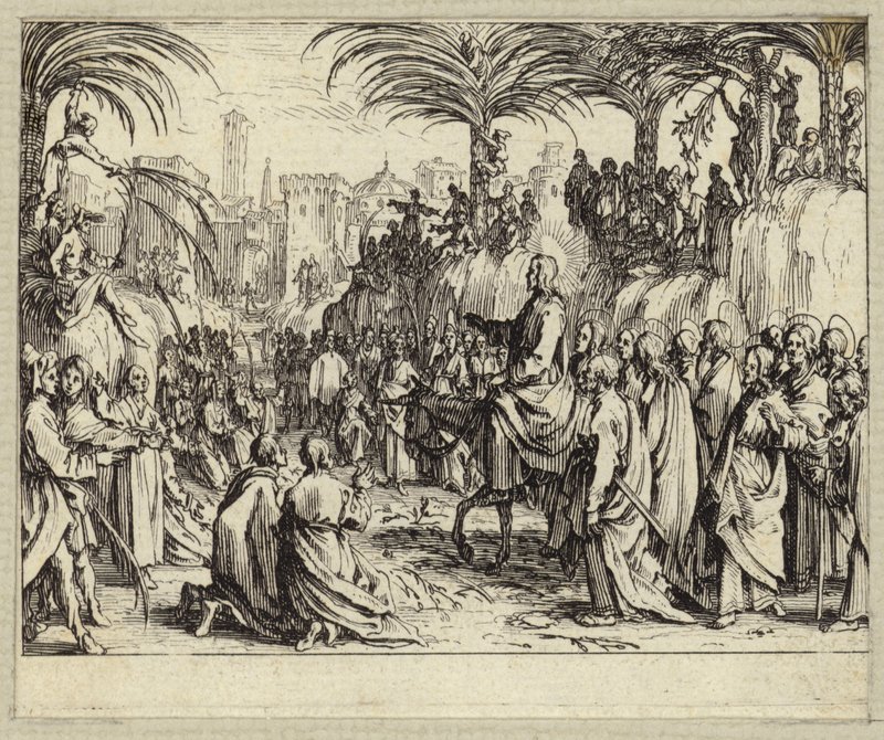 Jésus-Christ entrant à Jérusalem (gravure) - Jacques (after) Callot