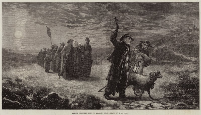Bergers français allant à la messe de minuit - James Crawford Thom