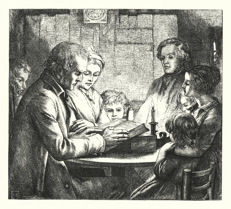Scène dans un cottage écossais - James Dawson Watson