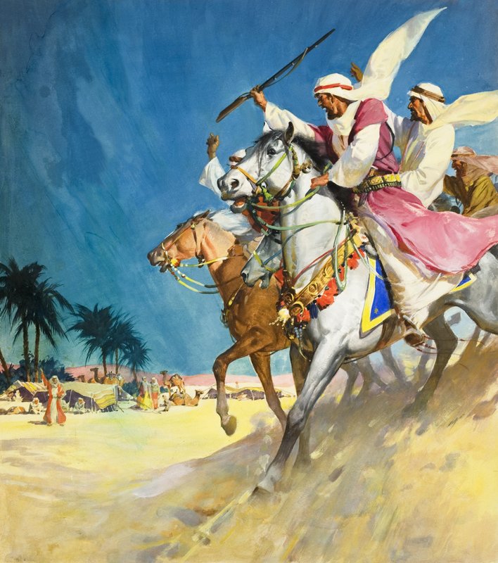 Arabes (gouache sur papier) - James Edwin McConnell