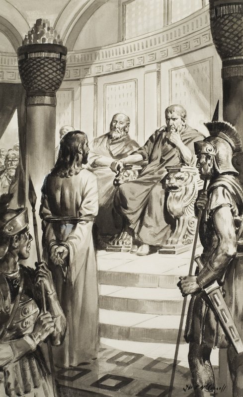 Le Christ devant Ponce Pilate (gouache sur papier) - James Edwin McConnell
