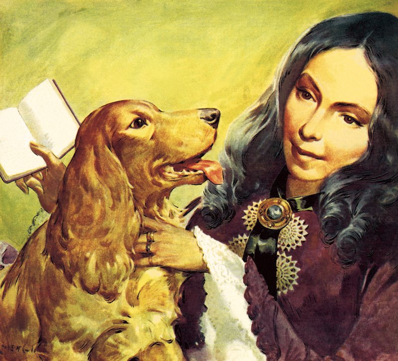 Elizabeth Barrett Browning et son cocker Flush - James Edwin McConnell