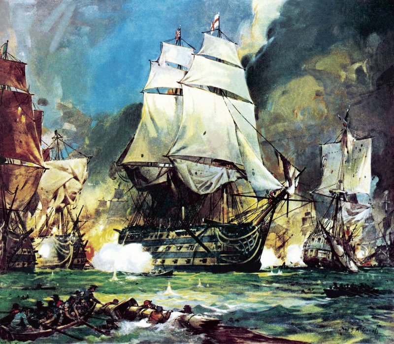 HMS Victory à la bataille de Trafalgar - James Edwin McConnell