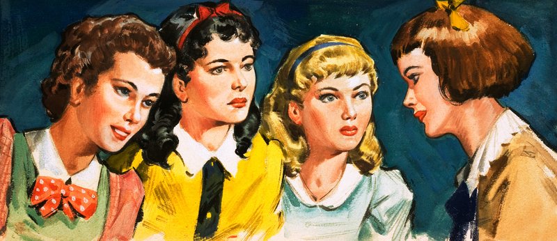 Les petites femmes (gouache sur papier) - James Edwin McConnell