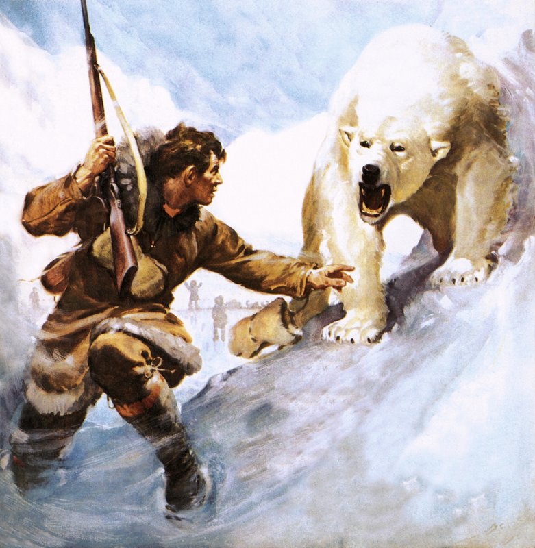 Vilhjalmar Stefansson attaqué par un ours polaire - James Edwin McConnell