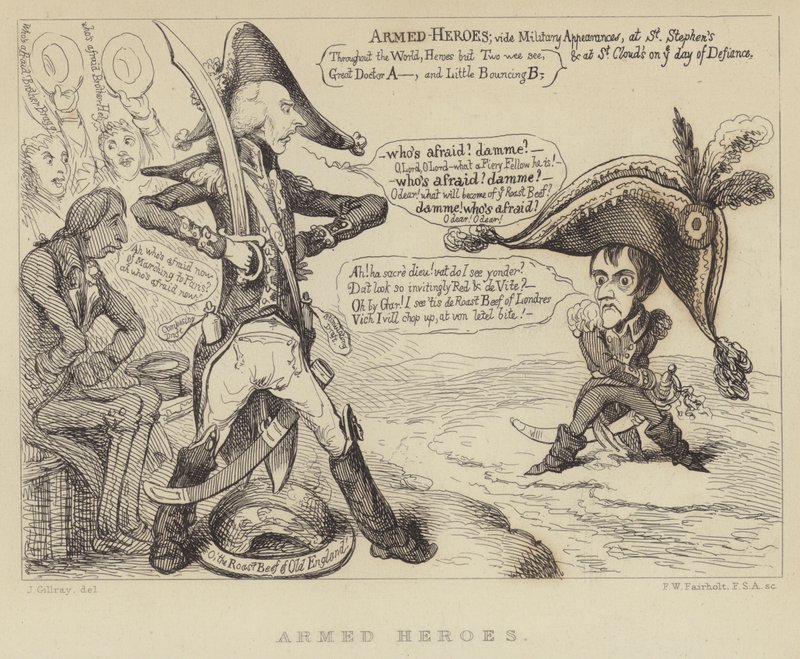 Héros armés : Le Premier ministre britannique Henry Addington confrontant Napoléon et la menace d