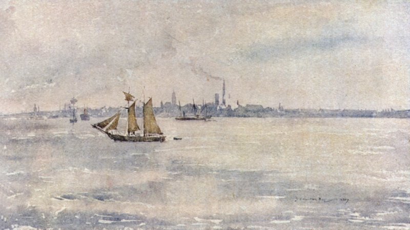 Birkenhead depuis la rivière - James Hamilton Hay
