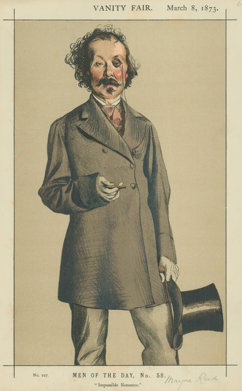 M. Talbot Mayne Reid, romance impossible, 8 mars 1873, caricature de Vanity Fair - James Jacques Joseph Tissot