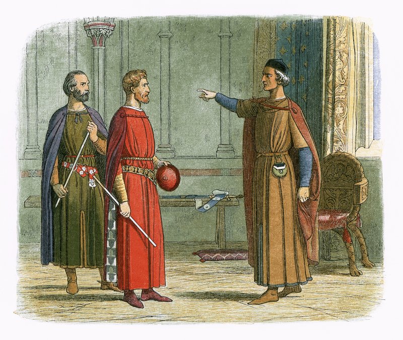 Le roi Édouard Ier menace le maréchal - James William Edmund Doyle